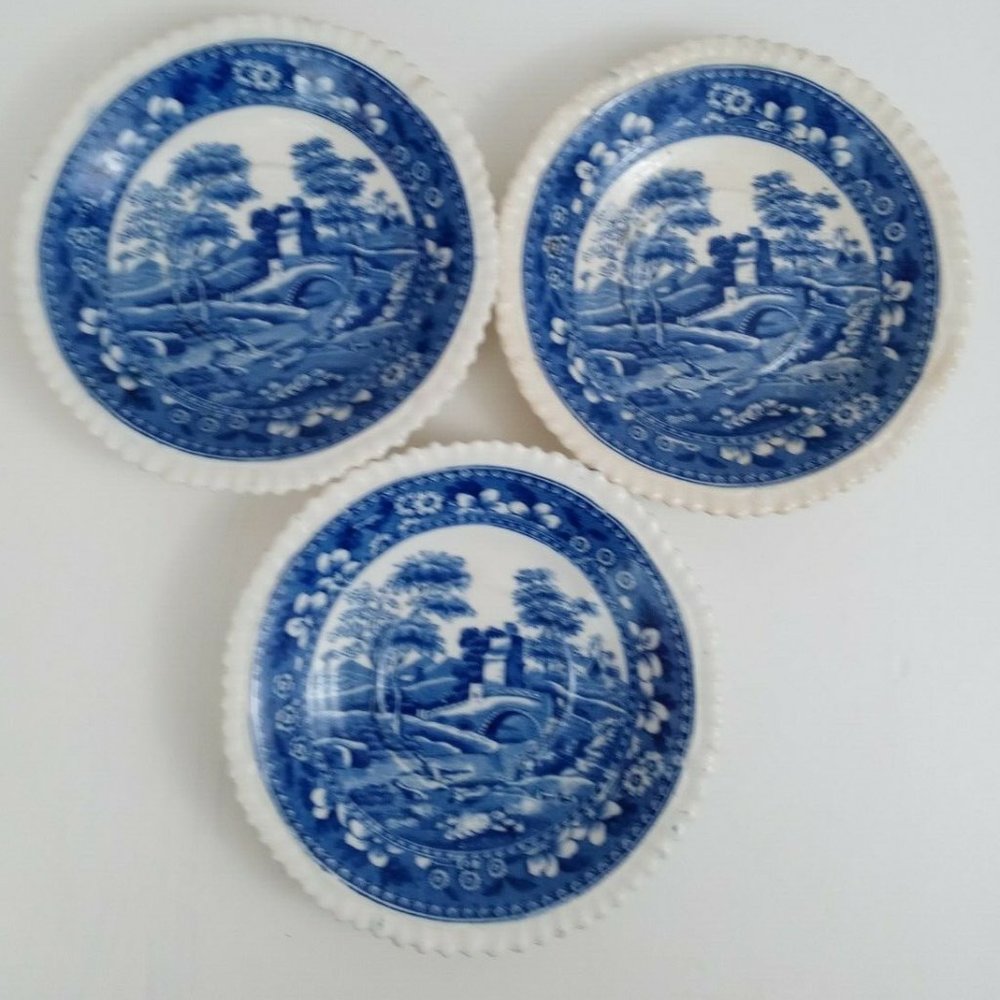Vintage Set of 3 Copeland Spode's Tower China Saucers 5.75" Made In England